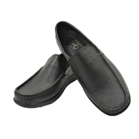 کفش مردانه چرم طبیعی کالج کشی مشکی  ارسال رایگان با گارانتی