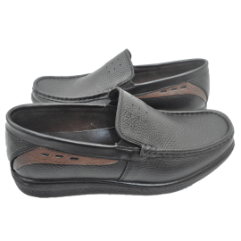 کفش مردانه چرم طبیعی کالج کشی مشکی  ارسال رایگان با گارانتی