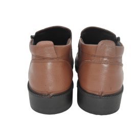 کفش مردانه چرم طبیعی نیم بوت آیسان زیپ دار برت عسلی ارسال رایگان با گارانتیAISAN