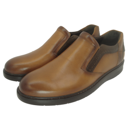 کفش مردانه چرم طبیعی پولیشی رویال کشی عسلی  ارسال رایگان با گارانتی