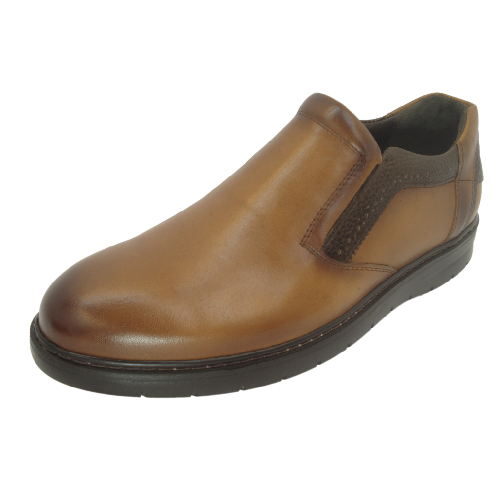 کفش مردانه چرم طبیعی پولیشی رویال کشی عسلی  ارسال رایگان با گارانتی