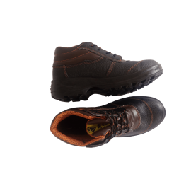 کفش مردانه چرم طبیعی نیم بوت بندی الماس مشکی ارسال رایگان با گارانتیALMAS