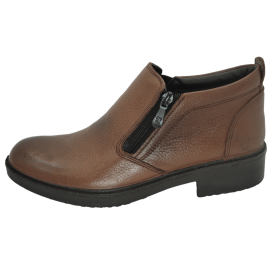 کفش مردانه چرم طبیعی نیم بوت آیسان زیپ دار عسلی ارسال رایگان با گارانتیAISAN