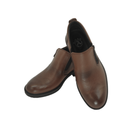 کفش مردانه چرم طبیعی نیم بوت آیسان زیپ دار عسلی ارسال رایگان با گارانتیAISAN