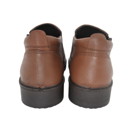 کفش مردانه چرم طبیعی نیم بوت آیسان زیپ دار عسلی ارسال رایگان با گارانتیAISAN