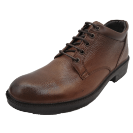 کفش مردانه چرم طبیعی نیم بوت بندی آیسان زیپ دار عسلی ارسال رایگان با گارانتیAISAN