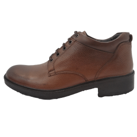 کفش مردانه چرم طبیعی نیم بوت بندی آیسان زیپ دار عسلی ارسال رایگان با گارانتیAISAN