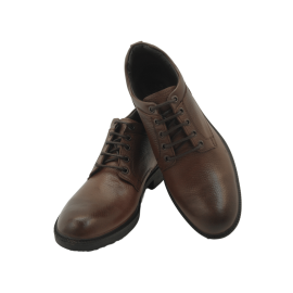 کفش مردانه چرم طبیعی نیم بوت بندی آیسان زیپ دار عسلی ارسال رایگان با گارانتیAISAN