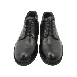 کفش مردانه چرم طبیعی نیم بوت بندی آیسان مشکی ارسال رایگان با گارانتیAISAN