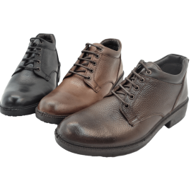 کفش مردانه چرم طبیعی نیم بوت بندی آیسان زیپ دار عسلی ارسال رایگان با گارانتیAISAN
