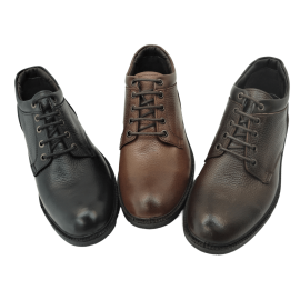 کفش مردانه چرم طبیعی نیم بوت بندی آیسان زیپ دار عسلی ارسال رایگان با گارانتیAISAN