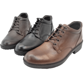 کفش مردانه چرم طبیعی نیم بوت بندی آیسان زیپ دار عسلی ارسال رایگان با گارانتیAISAN