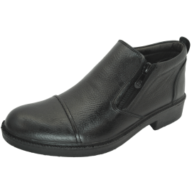 کفش مردانه چرم طبیعی نیم بوت آیسان زیپ دار برت مشکی  ارسال رایگان با گارانتیAISAN