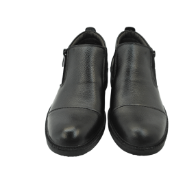 کفش مردانه چرم طبیعی نیم بوت آیسان زیپ دار برت مشکی  ارسال رایگان با گارانتیAISAN