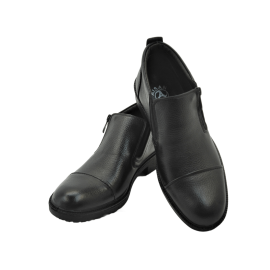 کفش مردانه چرم طبیعی نیم بوت آیسان زیپ دار برت مشکی  ارسال رایگان با گارانتیAISAN