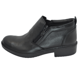 کفش مردانه چرم طبیعی نیم بوت آیسان زیپ دار مشکی  ارسال رایگان با گارانتیAISAN