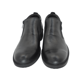 کفش مردانه چرم طبیعی نیم بوت آیسان زیپ دار مشکی  ارسال رایگان با گارانتیAISAN