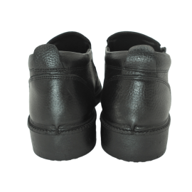 کفش مردانه چرم طبیعی نیم بوت آیسان زیپ دار مشکی  ارسال رایگان با گارانتیAISAN