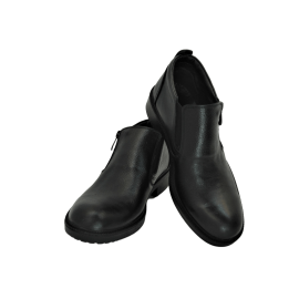 کفش مردانه چرم طبیعی نیم بوت آیسان زیپ دار مشکی  ارسال رایگان با گارانتیAISAN