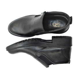 کفش مردانه چرم طبیعی نیم بوت آیسان زیپ دار مشکی  ارسال رایگان با گارانتیAISAN