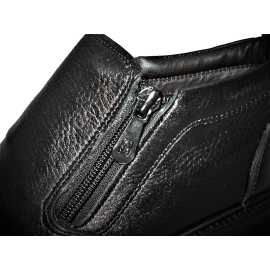 کفش مردانه چرم طبیعی نیم بوت آیسان زیپ دار مشکی  ارسال رایگان با گارانتیAISAN