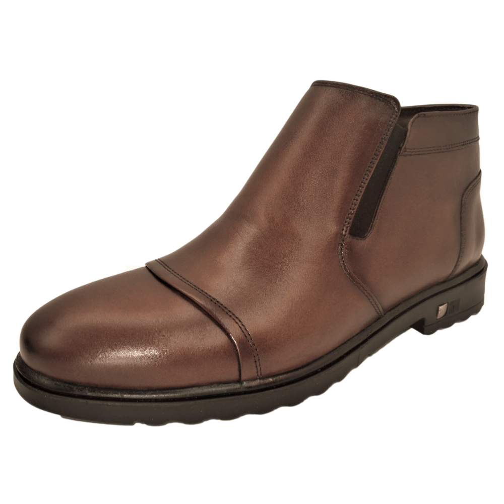 کفش مردانه چرم طبیعی نیم بوت کوشا عسلی ارسال رایگان با گارانتی