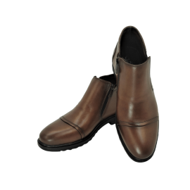 کفش مردانه چرم طبیعی نیم بوت کوشا عسلی ارسال رایگان با گارانتی