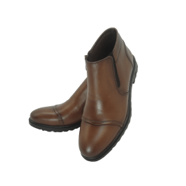 کفش مردانه چرم طبیعی نیم بوت کوشا عسلی ارسال رایگان با گارانتی