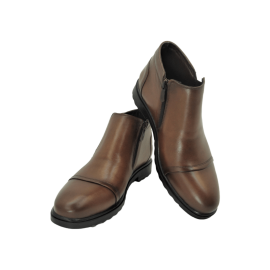 کفش مردانه چرم طبیعی نیم بوت کوشا عسلی ارسال رایگان با گارانتی