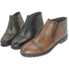 کفش مردانه چرم طبیعی نیم بوت کوشا عسلی ارسال رایگان با گارانتی