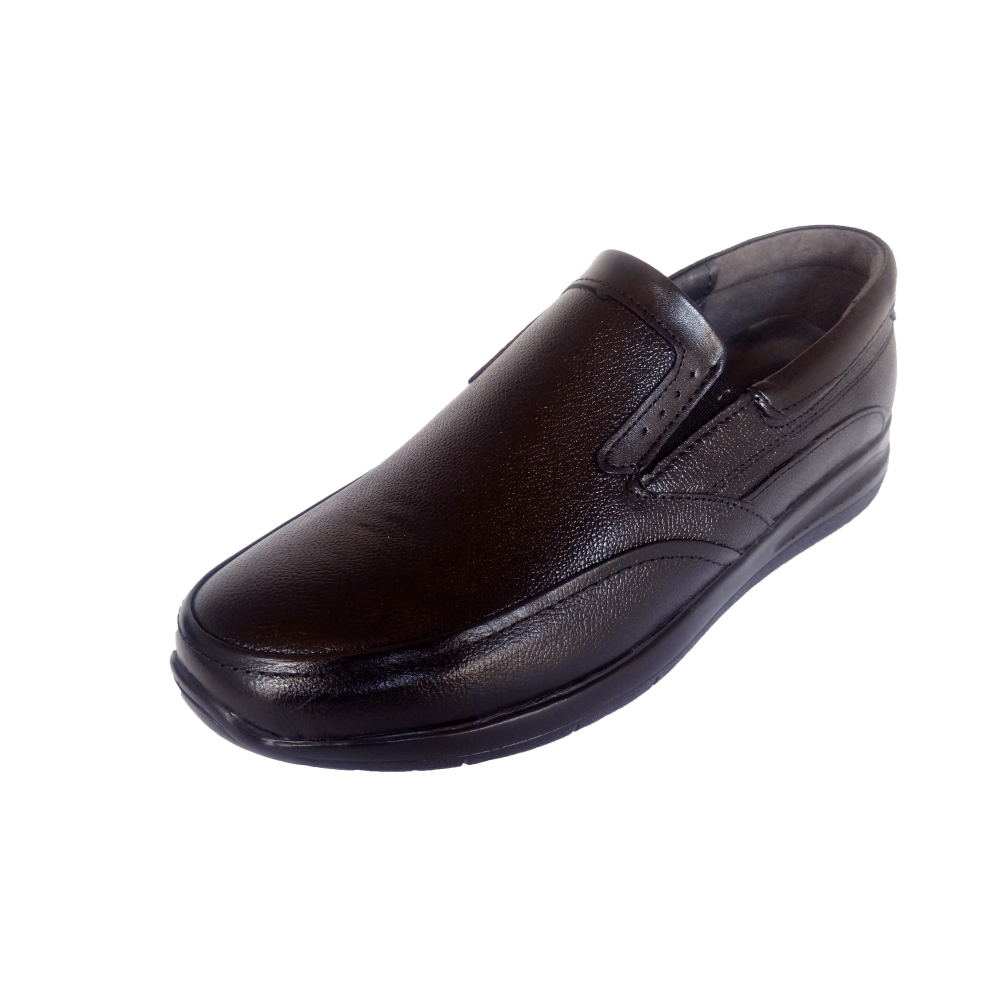 کفش مردانه چرم طبیعی فلورا کشی مشکی  ارسال رایگان با گارانتی FLORA