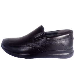 کفش مردانه چرم طبیعی فلورا کشی مشکی  ارسال رایگان با گارانتی FLORA