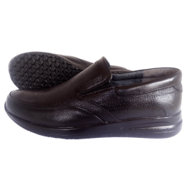 کفش مردانه چرم طبیعی فلورا کشی مشکی  ارسال رایگان با گارانتی FLORA