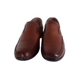 کفش مردانه چرم طبیعی فلورا کشی عسلی  ارسال رایگان با گارانتی FLORA