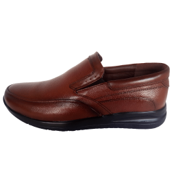 کفش مردانه چرم طبیعی فلورا کشی عسلی  ارسال رایگان با گارانتی FLORA