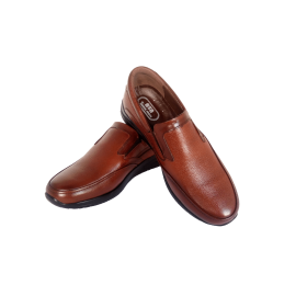 کفش مردانه چرم طبیعی فلورا کشی عسلی  ارسال رایگان با گارانتی FLORA