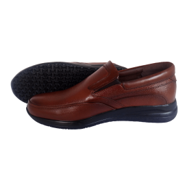 کفش مردانه چرم طبیعی فلورا کشی عسلی  ارسال رایگان با گارانتی FLORA