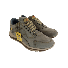 کفش مردانه چرم طبیعی نمونه بندی خاکستری  ارسال رایگان با گارانتیNEMOONEH