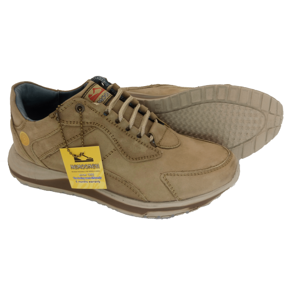 کفش مردانه چرم طبیعی نمونه بندی بژ  ارسال رایگان با گارانتیNEMOONEH