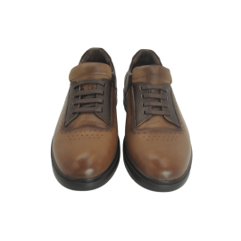 کفش مردانه چرم طبیعی پولیشی رویال بندی عسلی ارسال رایگان با گارانتی