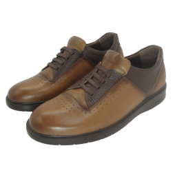 کفش مردانه چرم طبیعی پولیشی رویال بندی عسلی ارسال رایگان با گارانتی