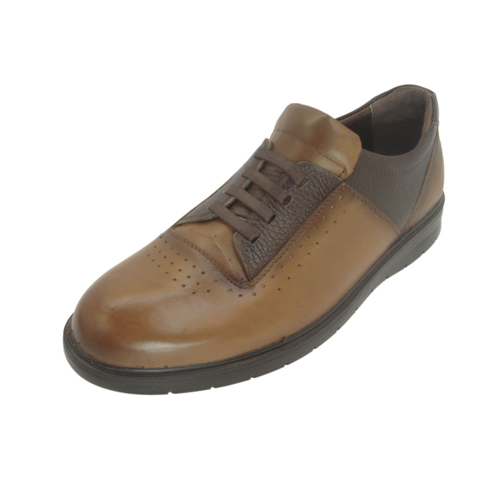 کفش مردانه چرم طبیعی پولیشی رویال بندی عسلی ارسال رایگان با گارانتی