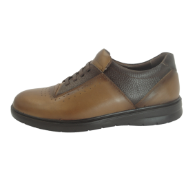 کفش مردانه چرم طبیعی پولیشی رویال بندی عسلی ارسال رایگان با گارانتی