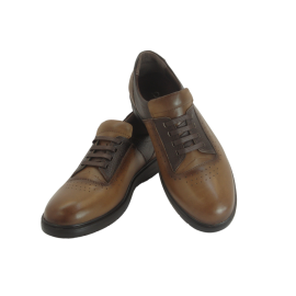 کفش مردانه چرم طبیعی پولیشی رویال بندی عسلی ارسال رایگان با گارانتی