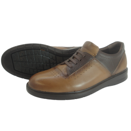 کفش مردانه چرم طبیعی پولیشی رویال بندی عسلی ارسال رایگان با گارانتی