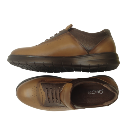 کفش مردانه چرم طبیعی پولیشی رویال بندی عسلی ارسال رایگان با گارانتی