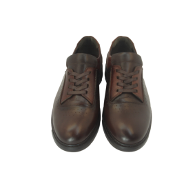 کفش مردانه چرم طبیعی پولیشی رویال بندی قهوه‌ای  ارسال رایگان با گارانتی