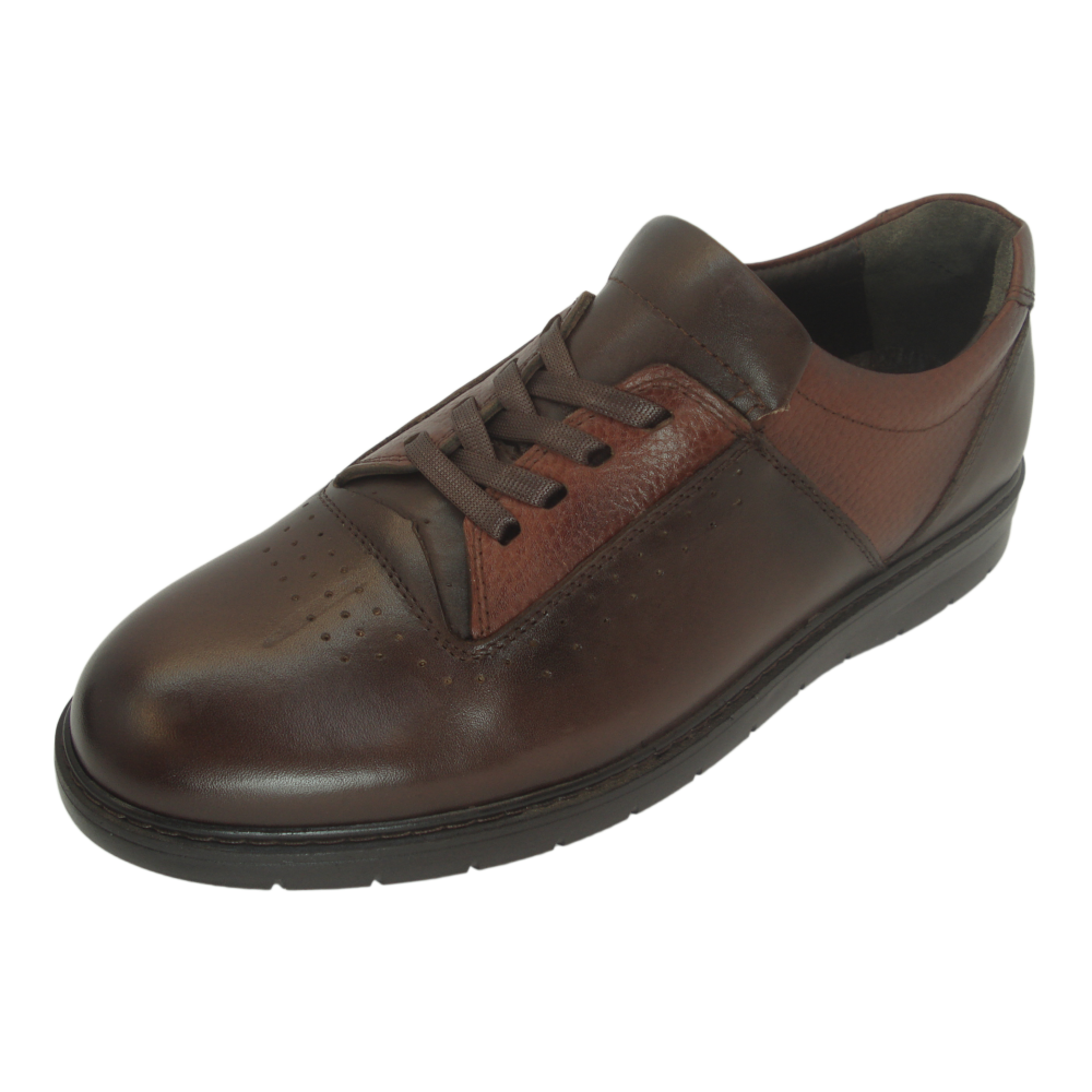 کفش مردانه چرم طبیعی پولیشی رویال بندی قهوه‌ای  ارسال رایگان با گارانتی