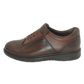 کفش مردانه چرم طبیعی پولیشی رویال بندی قهوه‌ای  ارسال رایگان با گارانتی