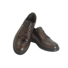 کفش مردانه چرم طبیعی پولیشی رویال بندی قهوه‌ای  ارسال رایگان با گارانتی